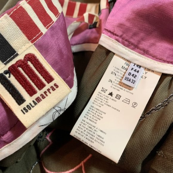 I AM Isola Marras Khaki Floral Skirt US sz 32 Medium - Picture 7 of 7